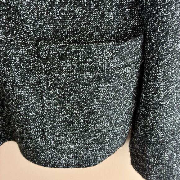 Talbots Womens Marled Black White Sweater Button Down Jacket Size 12 - Picture 5 of 8